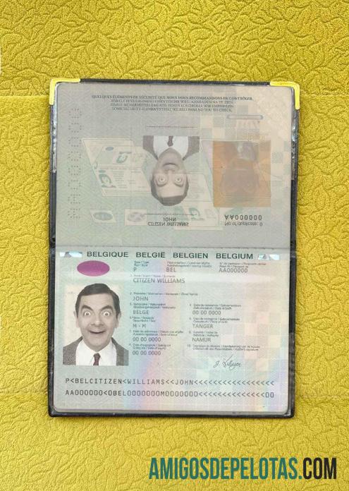 Passaporte da Bélgica (2014 2017) Visual fotográfico baixar para verificação